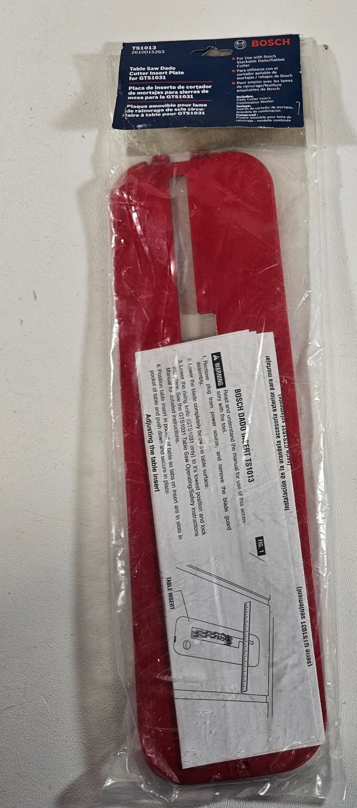 Bosch TS1013 Table Saw Dado Insert for GTS1031 – Complete Open Box
