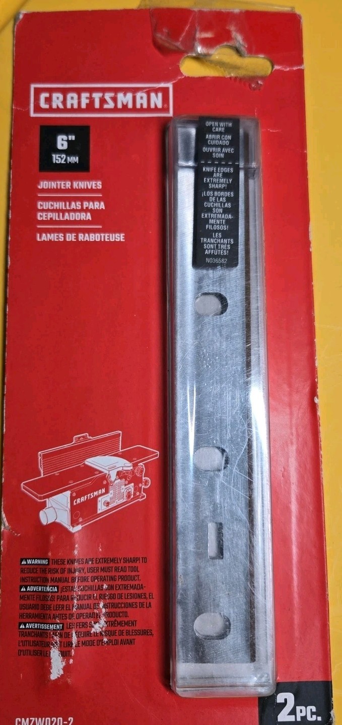 Craftsman 6 in. L X 1.1 in. High Carbon Steel Jointer Planer Blade Set
