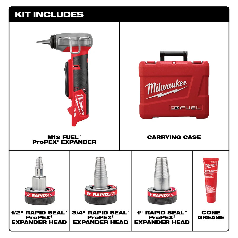 Milwaukee 2532-20 M12 FUEL 12V ProPEX Expander w/ RAPID SEAL Heads – Bare Tool
