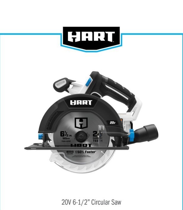 HART 20-Volt 6-1/2-inch Battery-Powered Circular Saw (Battery Not Included)
