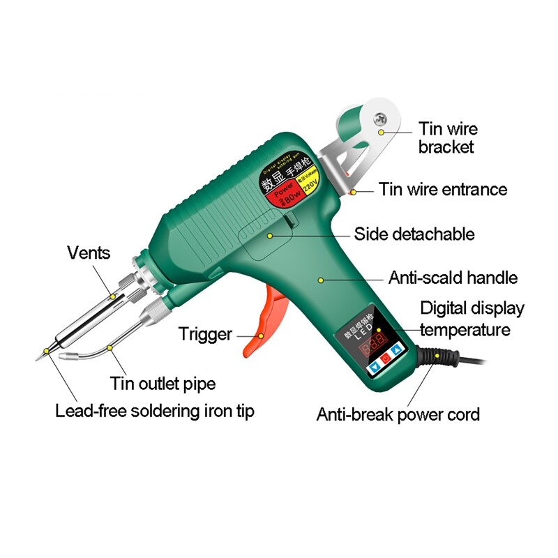 Automatic Digital Soldering Gun Kit Auto Solder Feed Hand-Held Welding Iron Tool