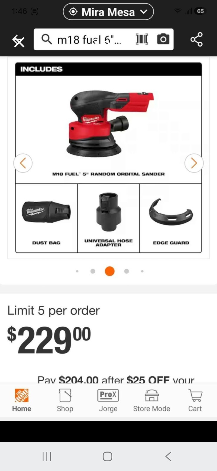 Milwaukee M18 FUEL 5 in Random Orbital Sander (Tool Only) 2837-20