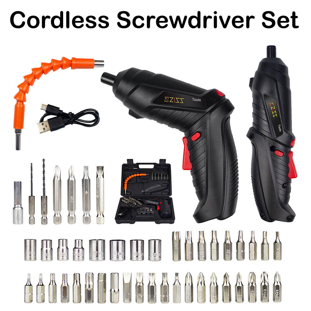 48in1 Cordless Electric Screwdriver Drill Power Tool Kit W/ Rechargeable Battery