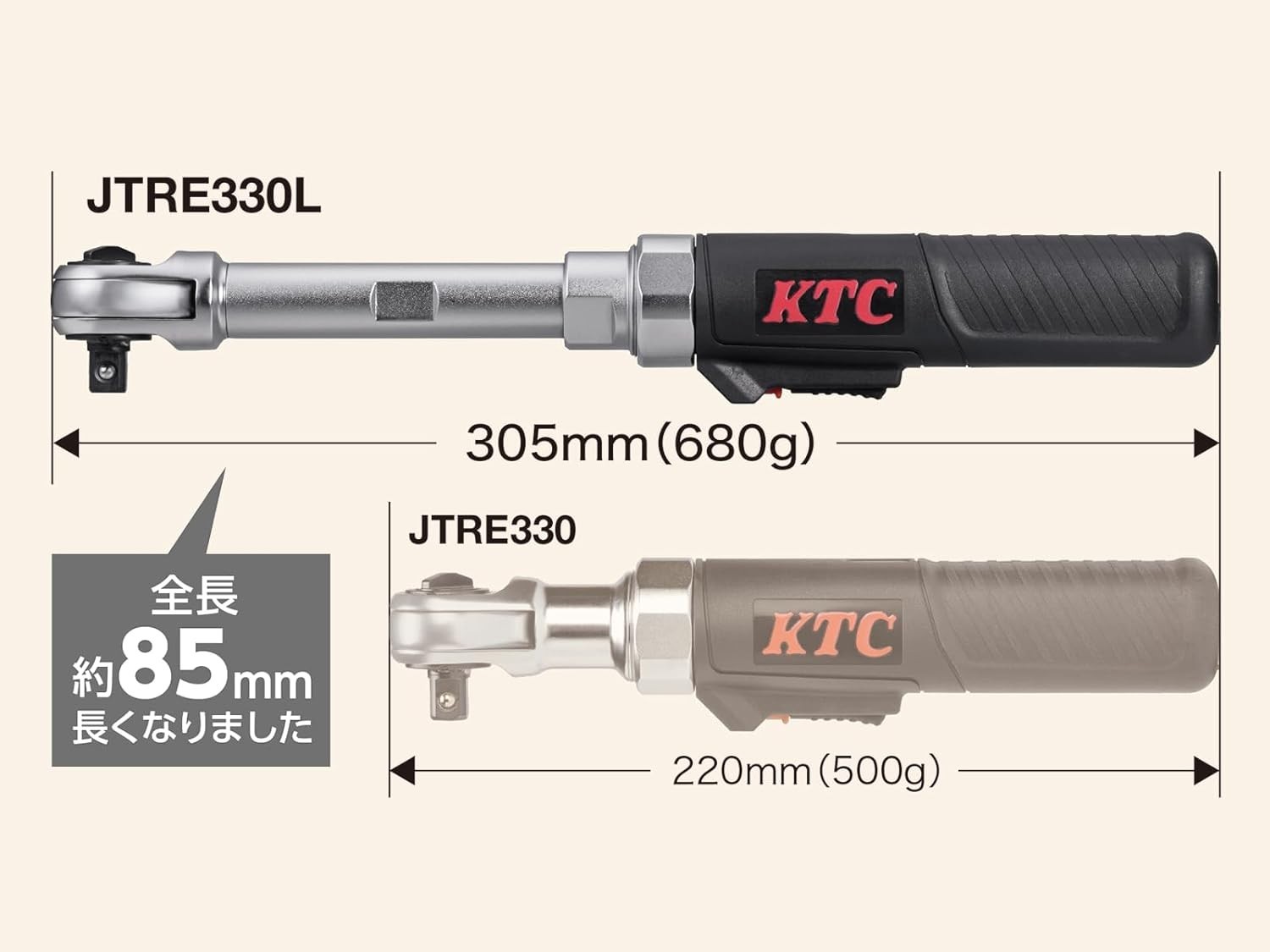 Kyoto Machine Tools KTC 9.5sq. Cordless Ratchet Wrench Set JTRE330L Japan