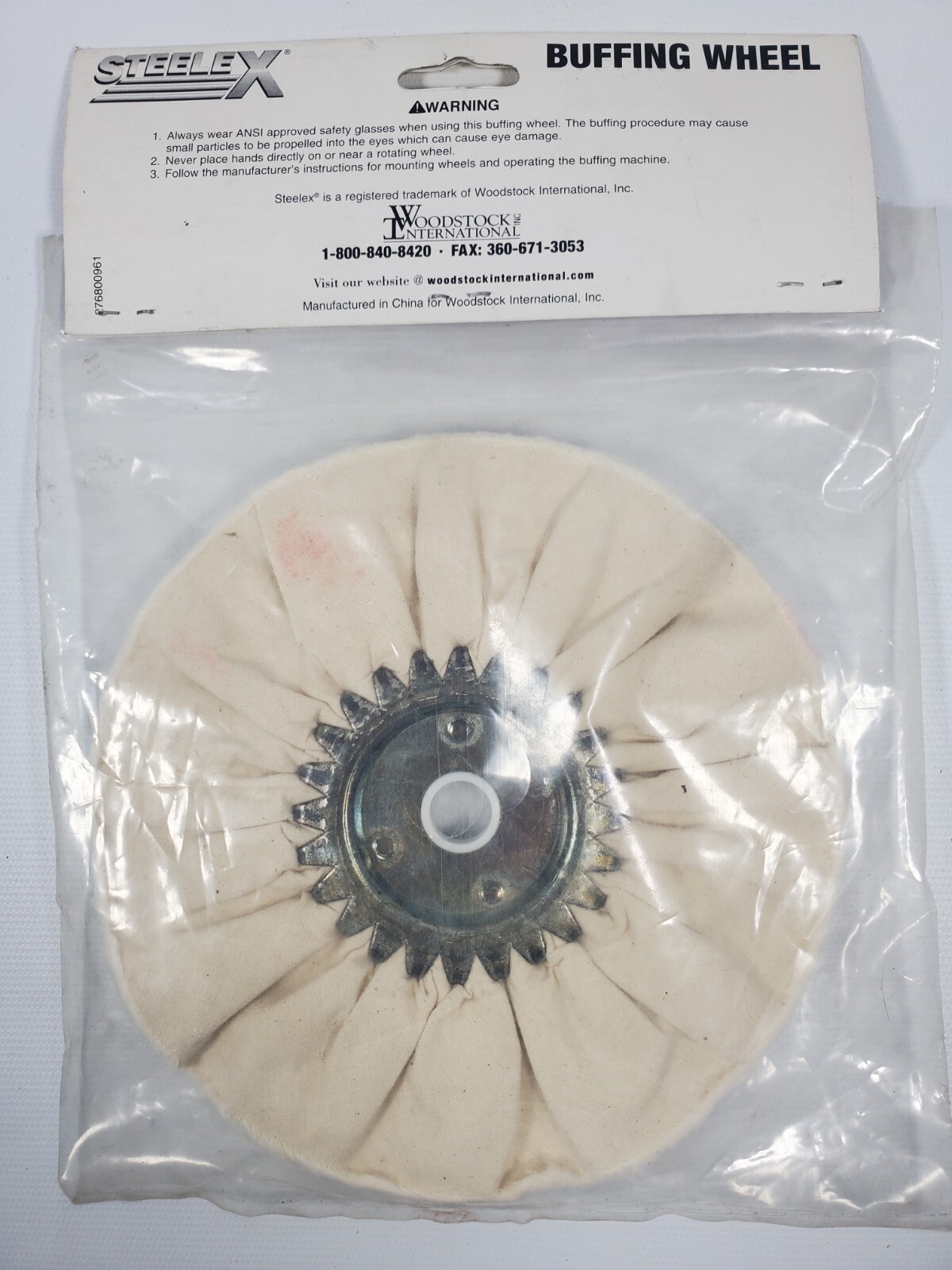 Steelex D3194 Buffing Wheel Soft Airway 6&Prime; Bias Buff-WT 5/8&Prime; hole
