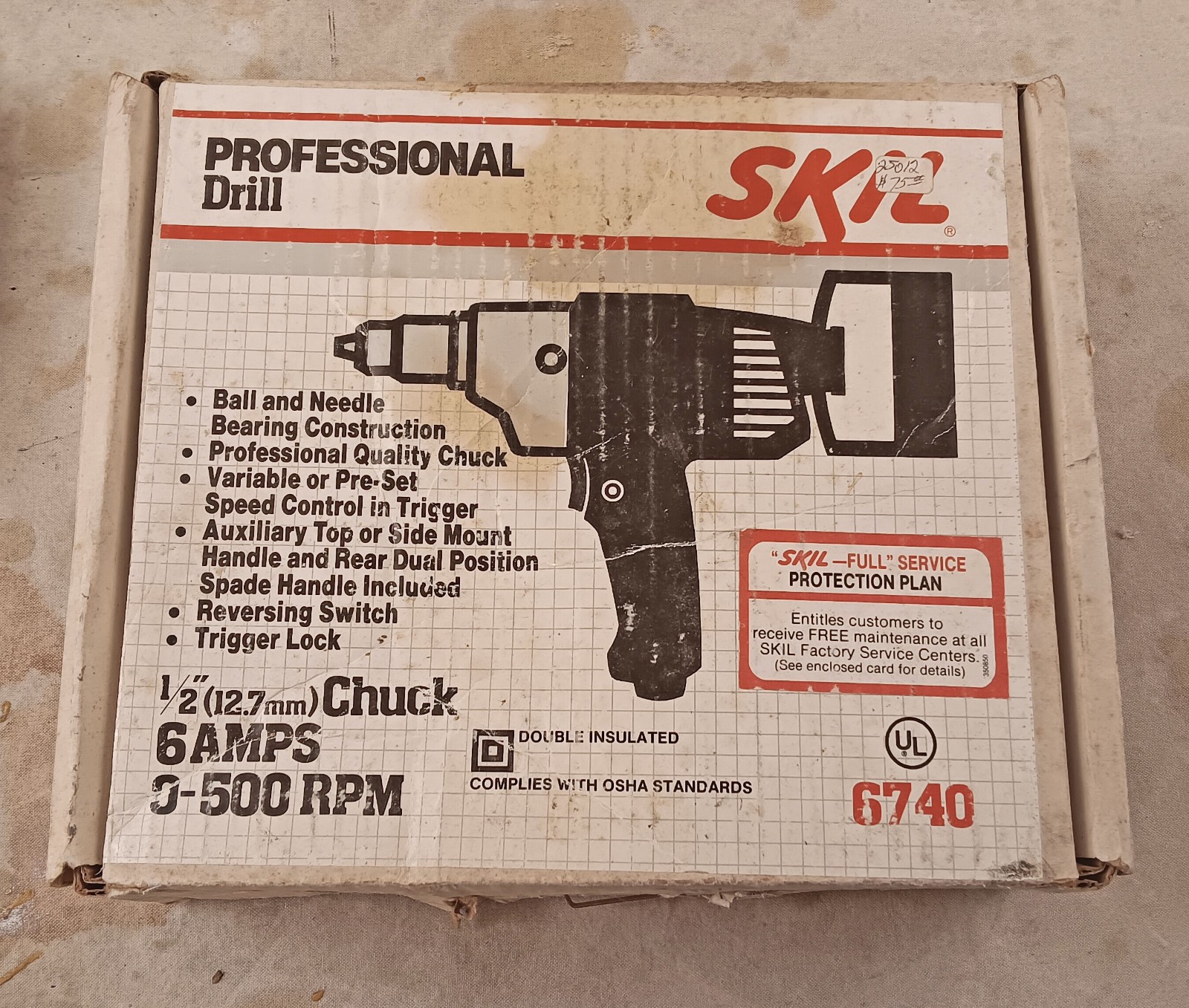 Skil Drill 6740 1/2&Prime; 6amp variable speed USA