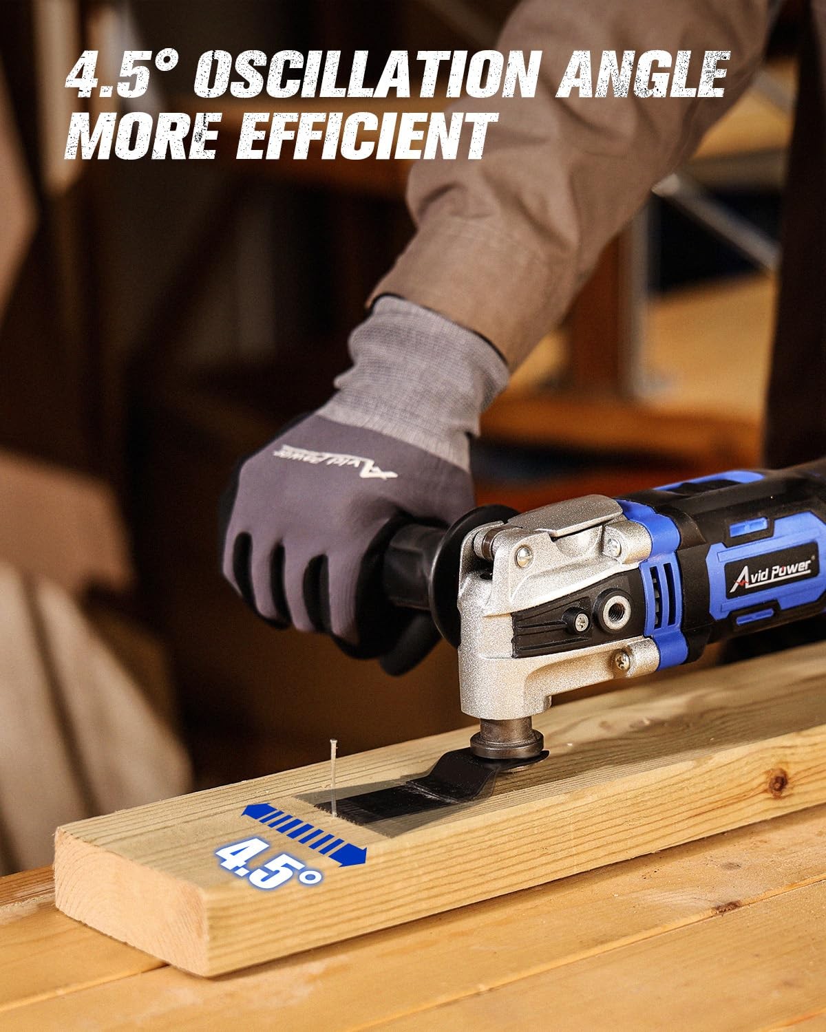 3.5Amp Oscillating Multi Tool 4.5 Angle 6 Speeds 13 PCS Accessories Blue