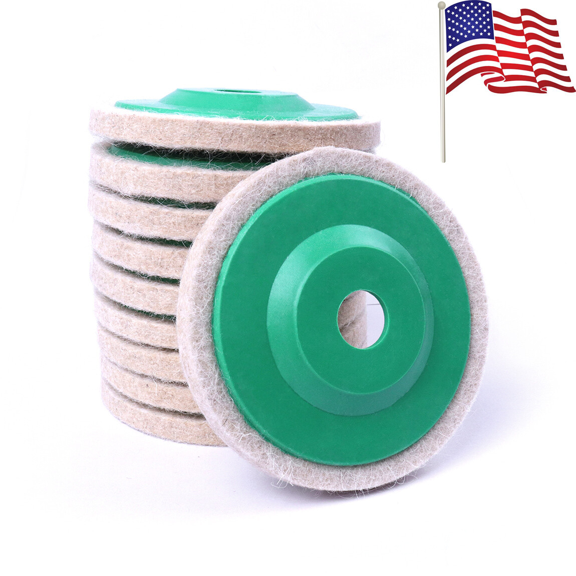 US 10PCS 4&Prime; 100mm M16 Soft Wool Buffer Pad Grinder Polishing Buffing Wheel