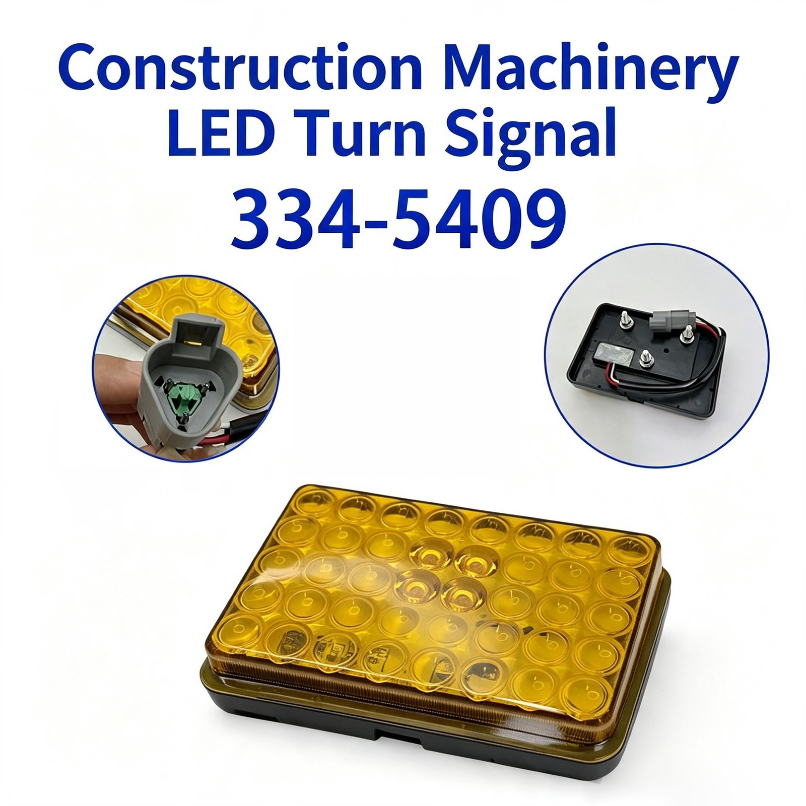 Yellow LED Turn Indicator for For excavator For loader 3345409 10x8x9cm Size
