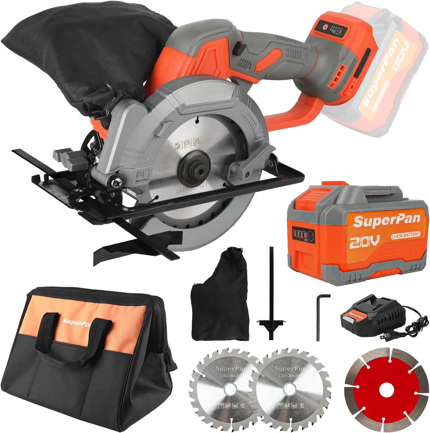 21V Cordless Mini Circular Saw, 4-1/2&Prime; Compact Wireless Circular Saw 6.0Ah Batte