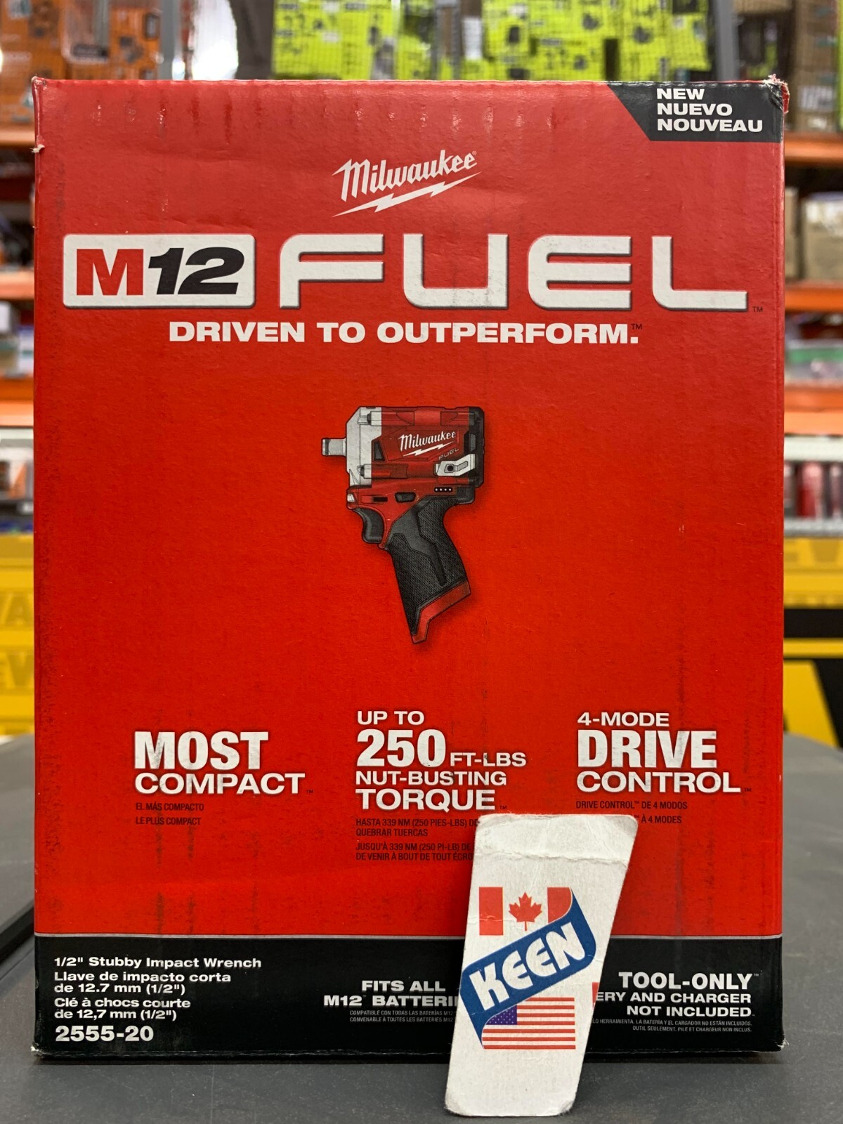 Milwaukee CANADA 12V Li-Ion Cordless Stubby 1/2&Prime; Impact Wrench (Bare)