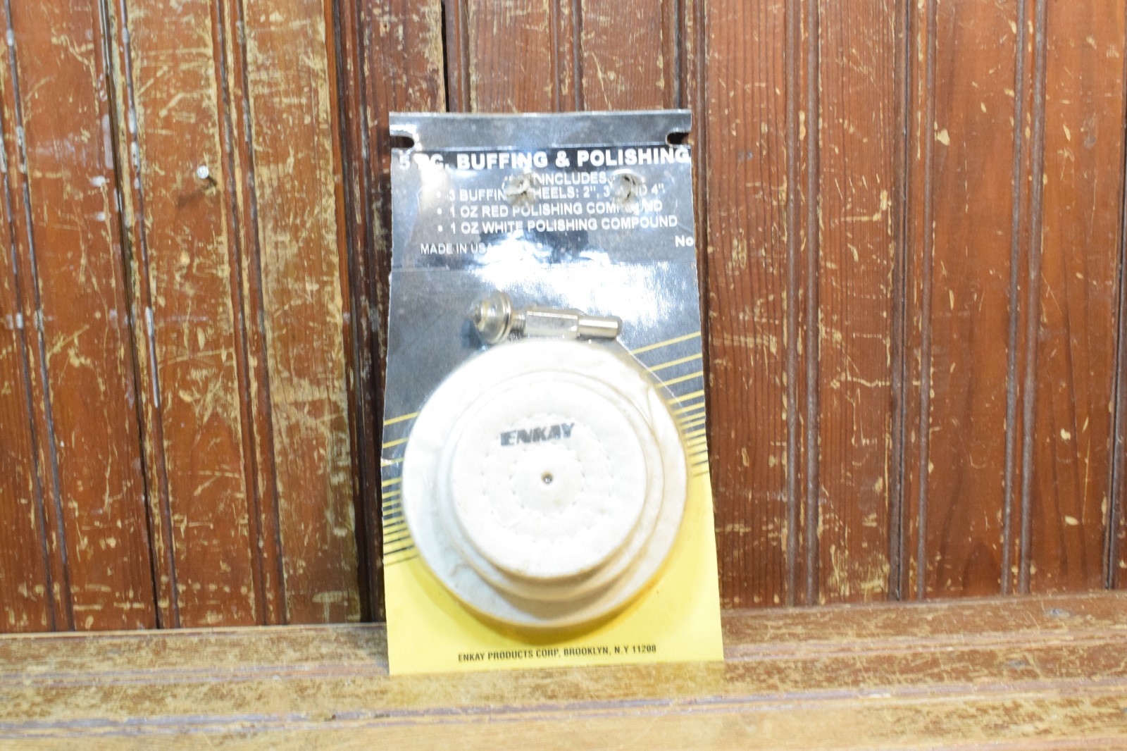 ENKAY BUFFING POLISHING DISC SET OF 3 AND ARBOR FOR POWER DRILL ACCESSORY TOOLS