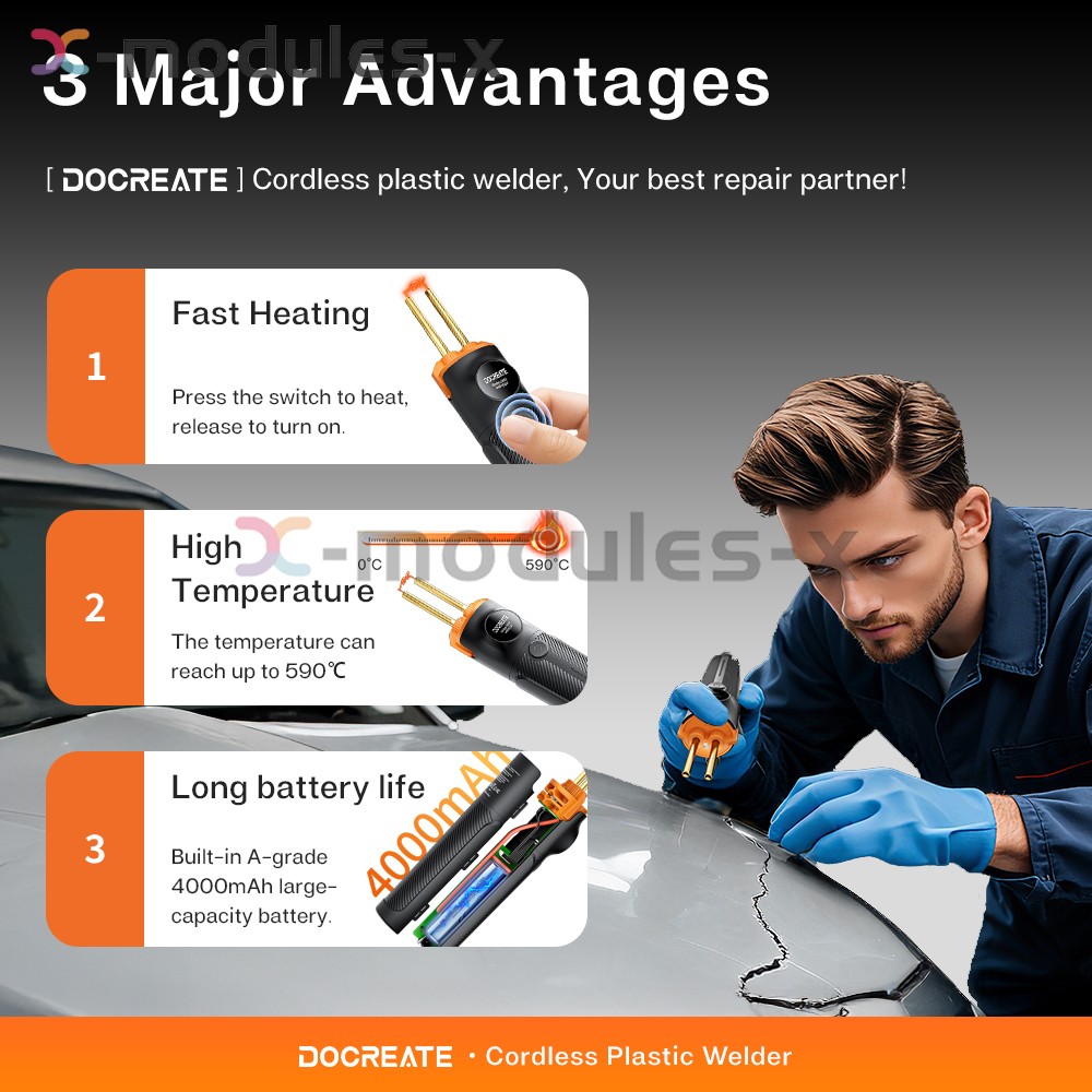 Portable Plastic Welding Kit Cordless Plastic Welder Tool for Car Bumper Repair