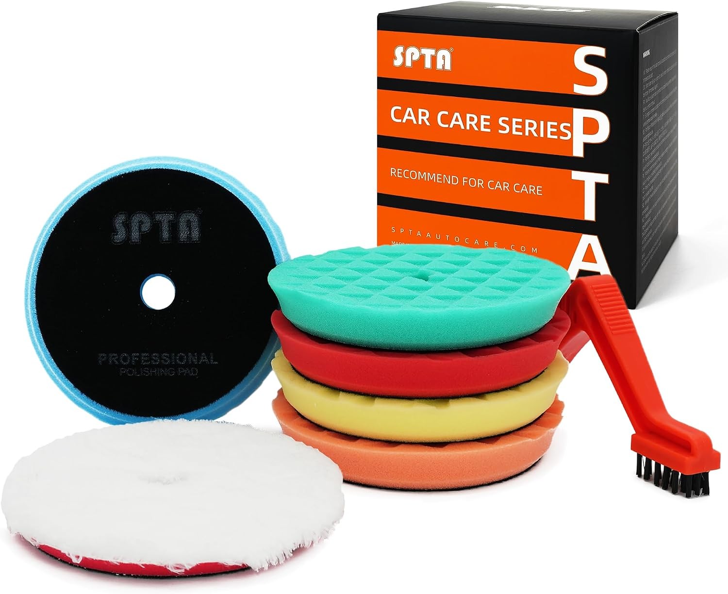 Polishing Pads, 5Pc 6 Inch 150Mm Orbital Buffer Polisher Pads and 1Pc Microfiber