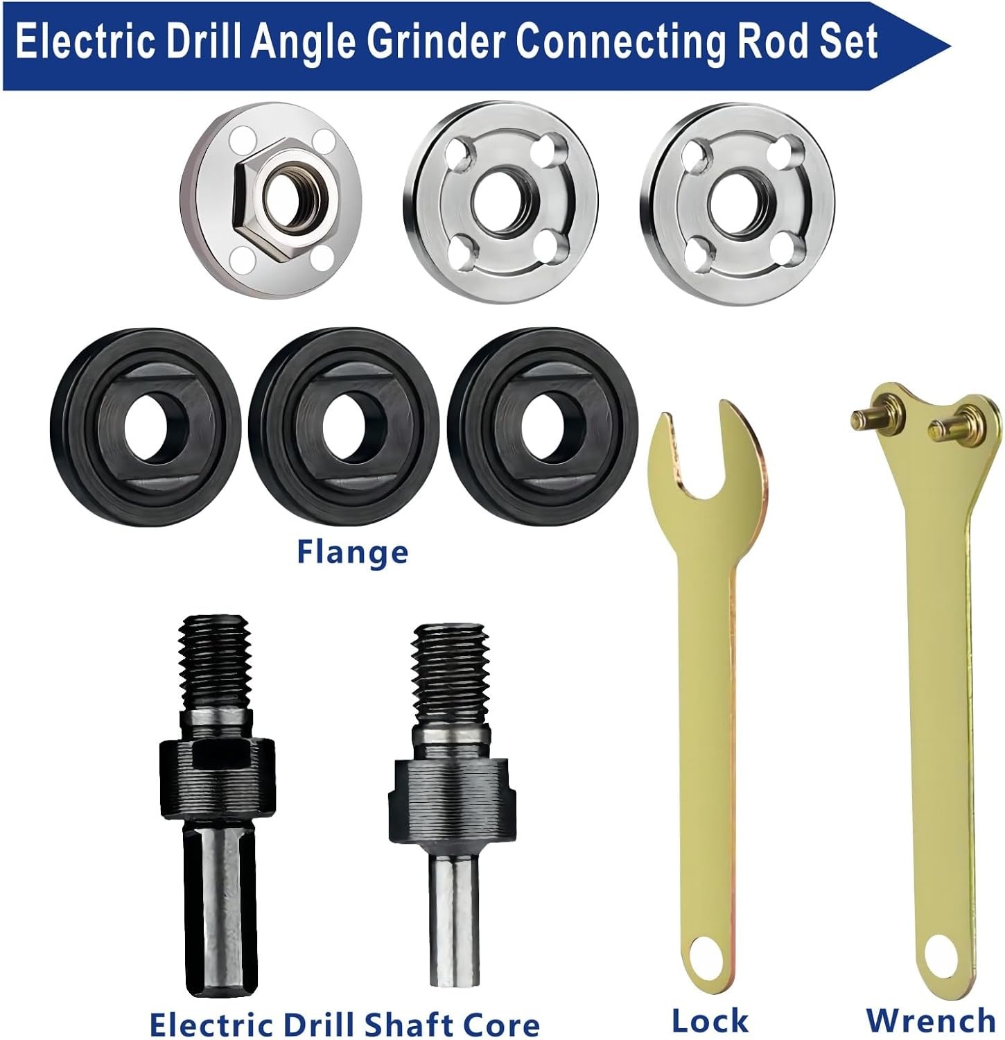 Drill Grinder Shaft Adapter 6mm 10mm Metal Cutting Deburring Rotary Tool 10pc Se