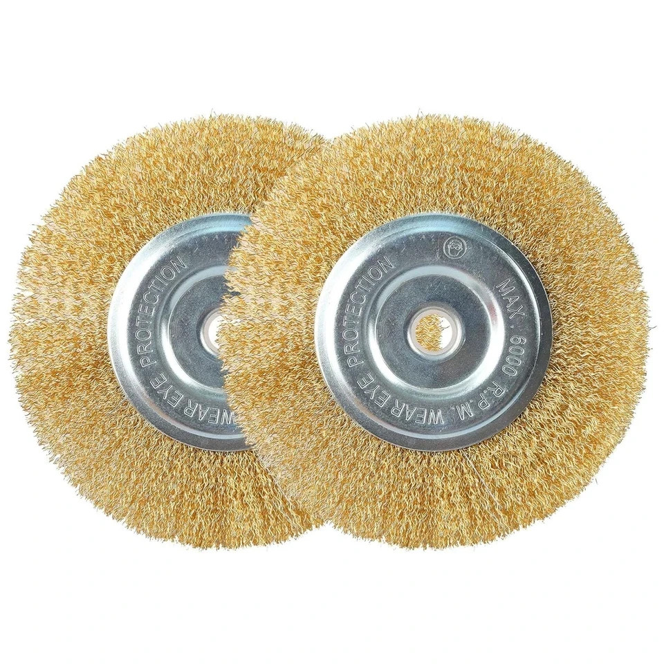 6 Inch Brass Wire Wheel for Bench Grinder with 1/2&Prime; and 5/8&Prime; Arbor