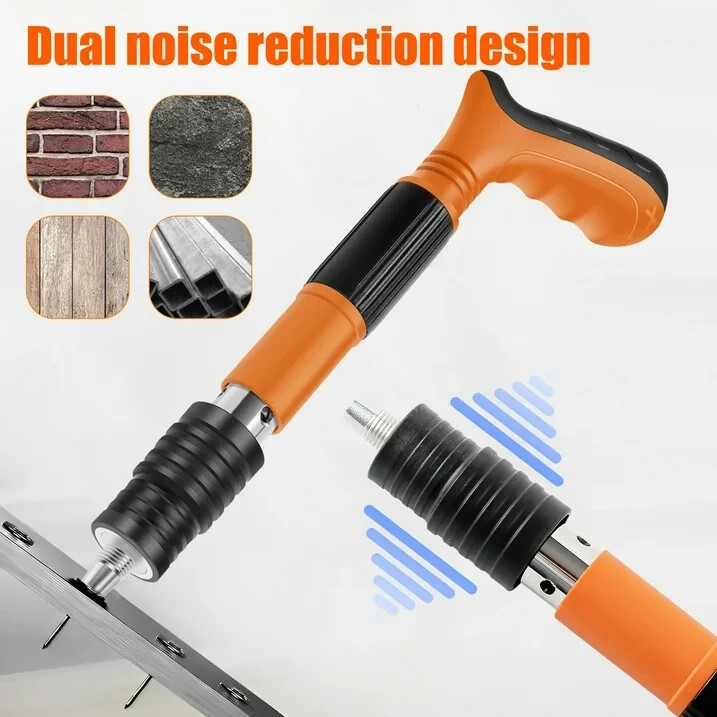Handheld Nailing Gun Wall Fastening Tool Portable for Concrete Steel Wood Brick