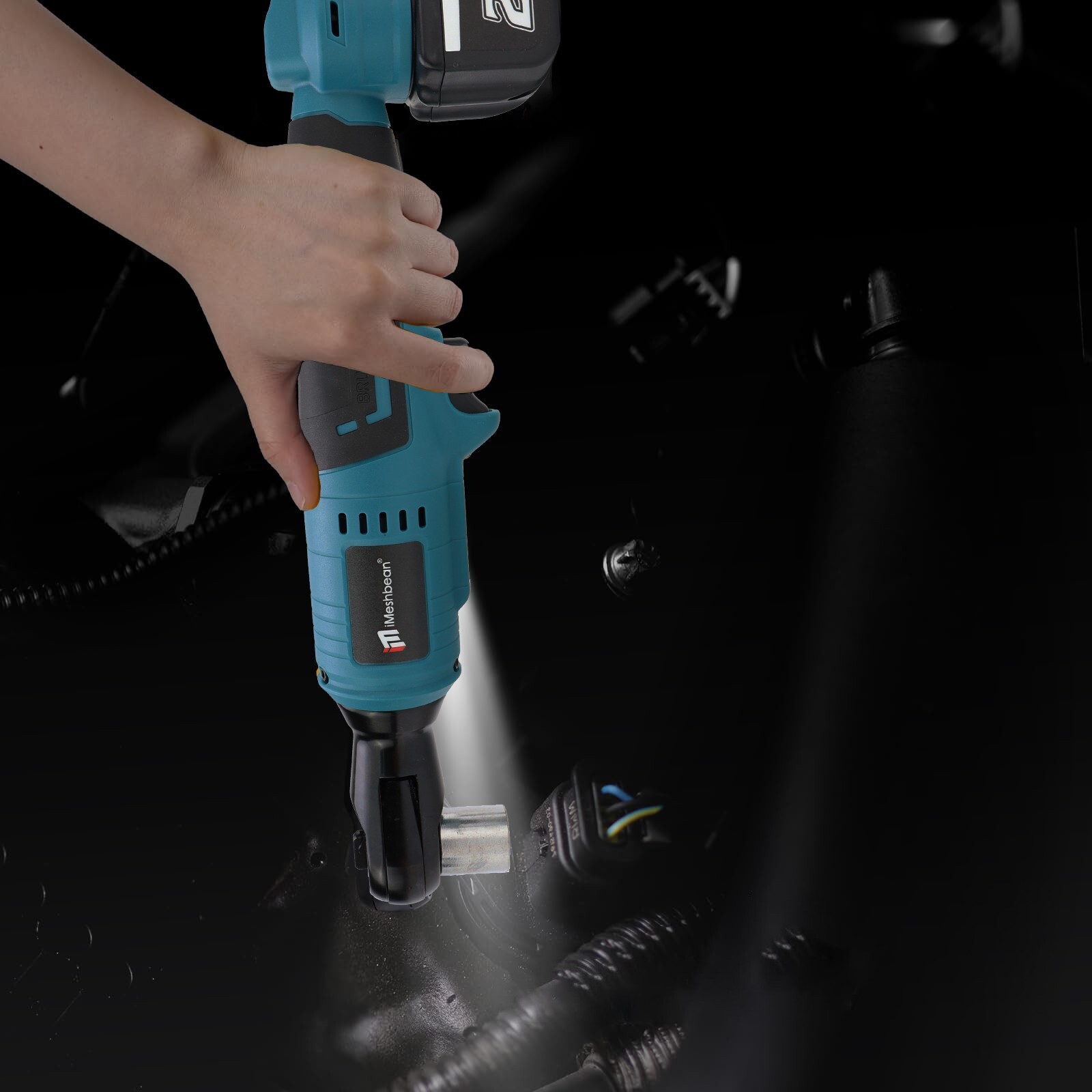 21V Cordless Electric Ratchet Wrench Set 3/8&Prime; Compatible For Makita Battery