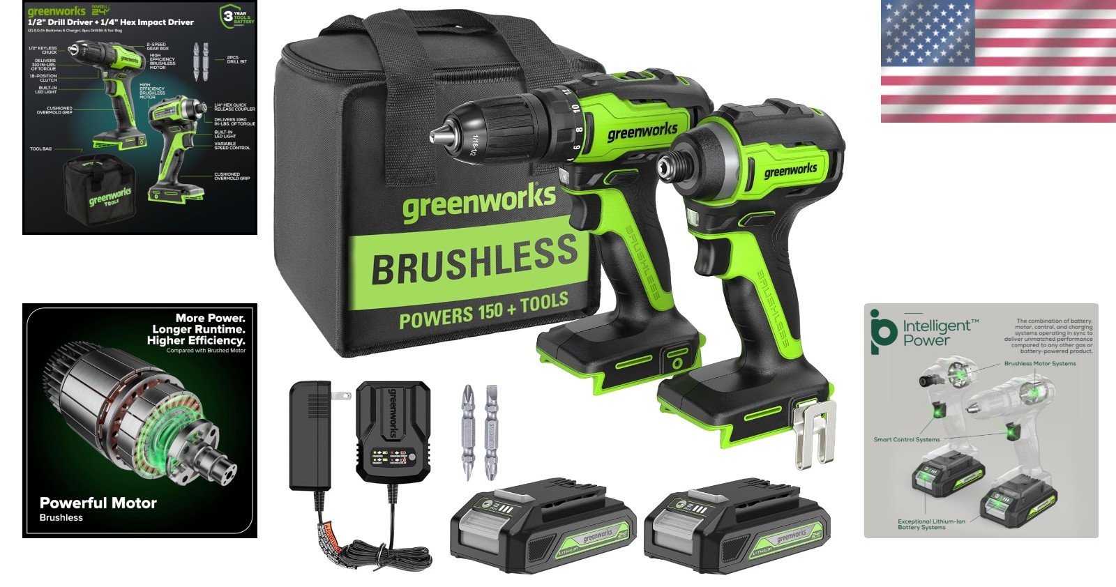 Electric Drill Set with High Torque & Storage Bag