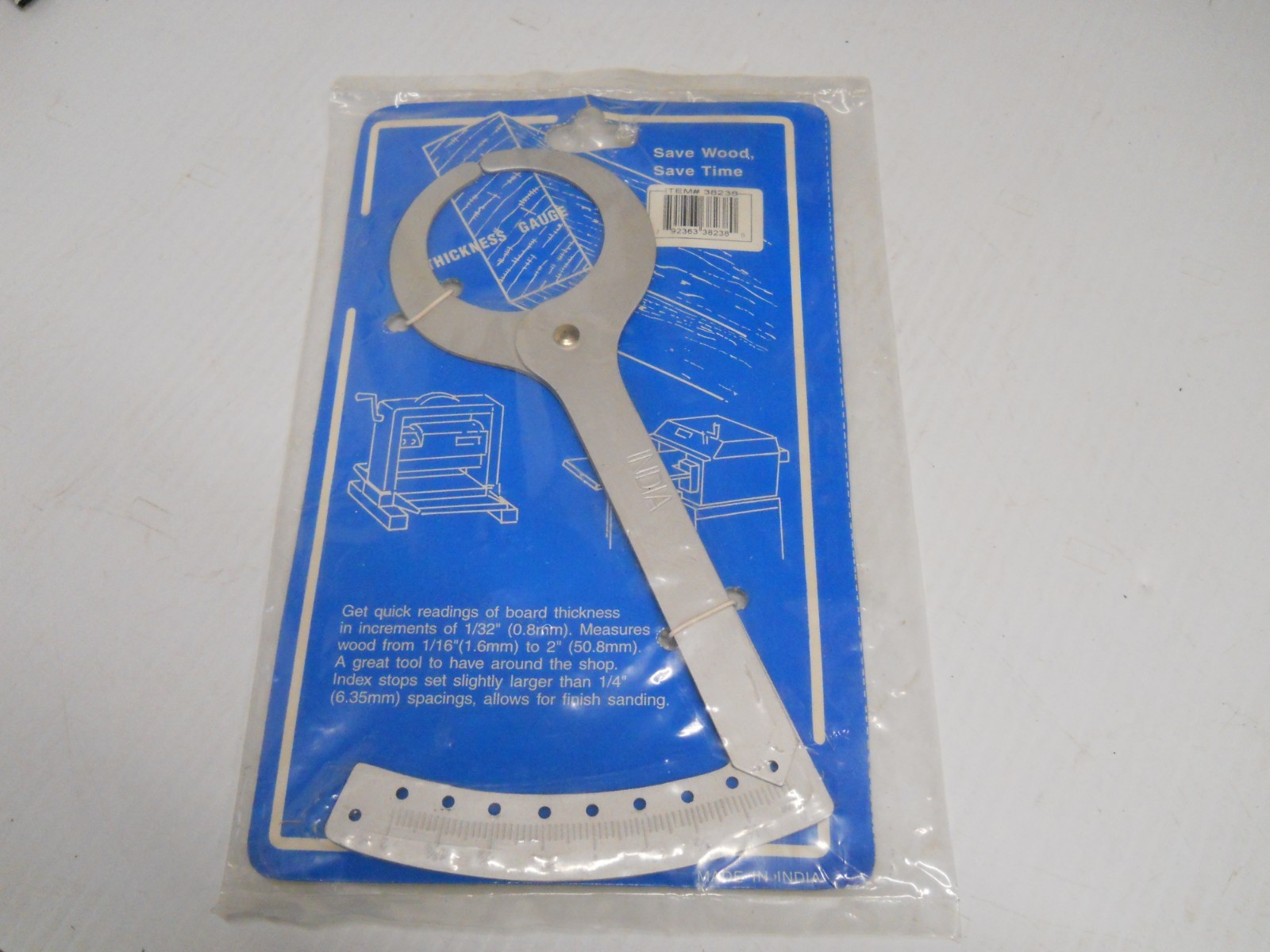 Woodworking Thickness Gauge No. 38238 1/32&Prime; Increments 1-16&Prime; to 2&Prime; BMI