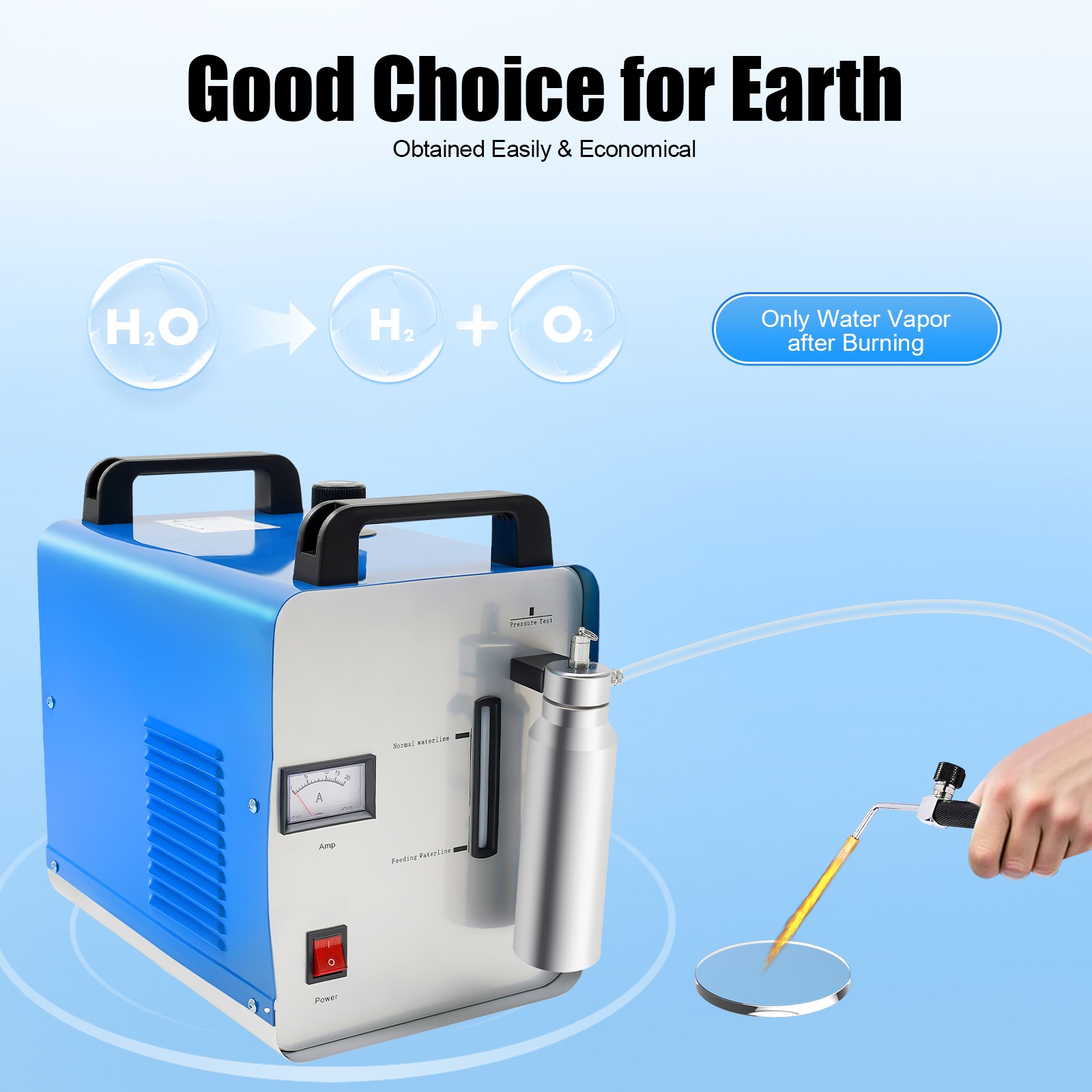 H160 75L Oxygen Hydrogen HHO Gas Flame Generator Torch Acrylic Polisher Machine