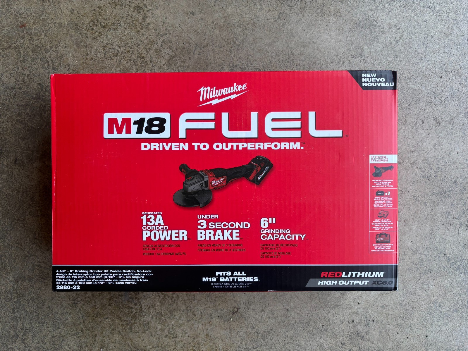 Milwaukee 2980-22 Braking Grinder Kit Paddle Switch – Sealed