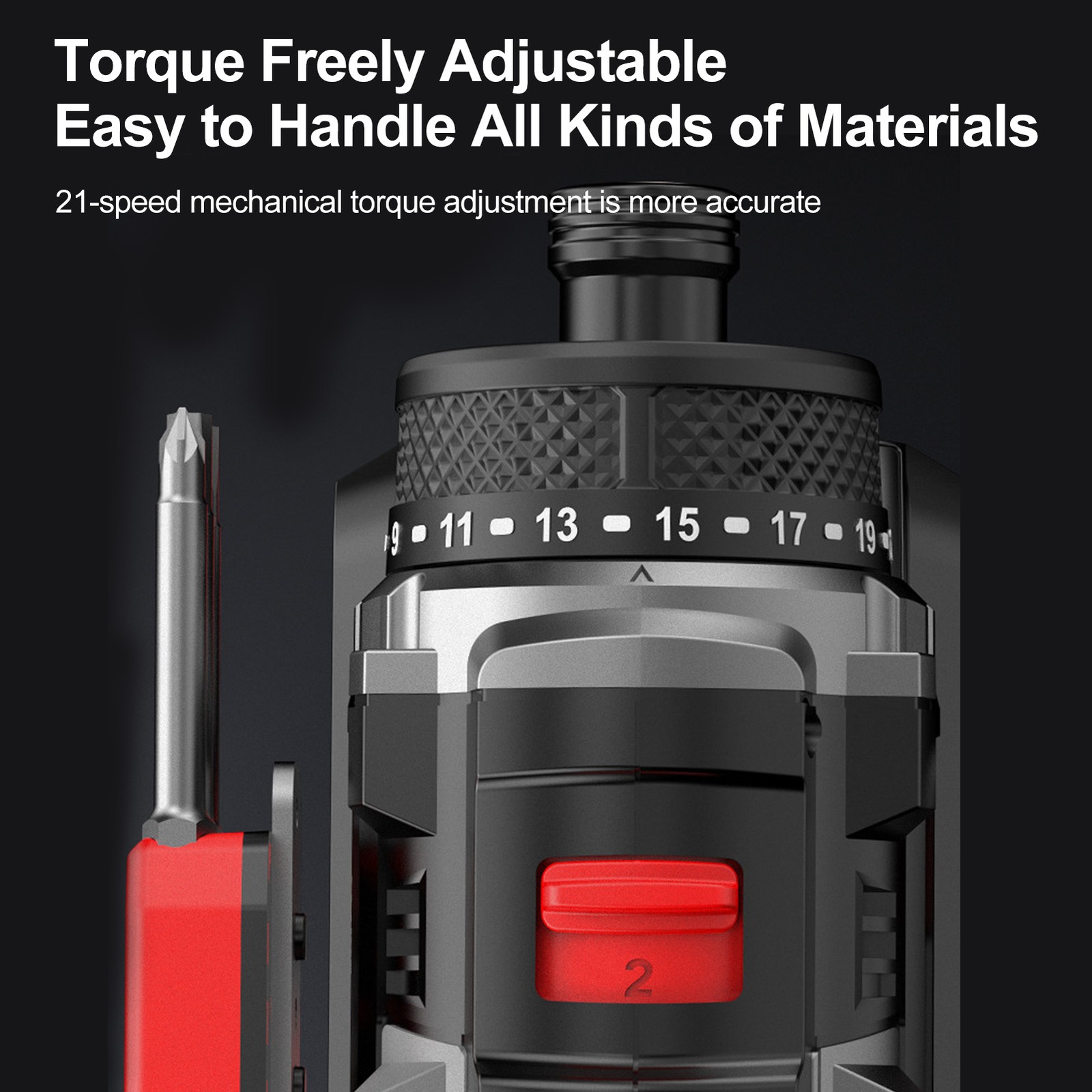 16.8V Brushless Power Screwdriver + Hammer 45Nm 1600RPM Lithium OQWI