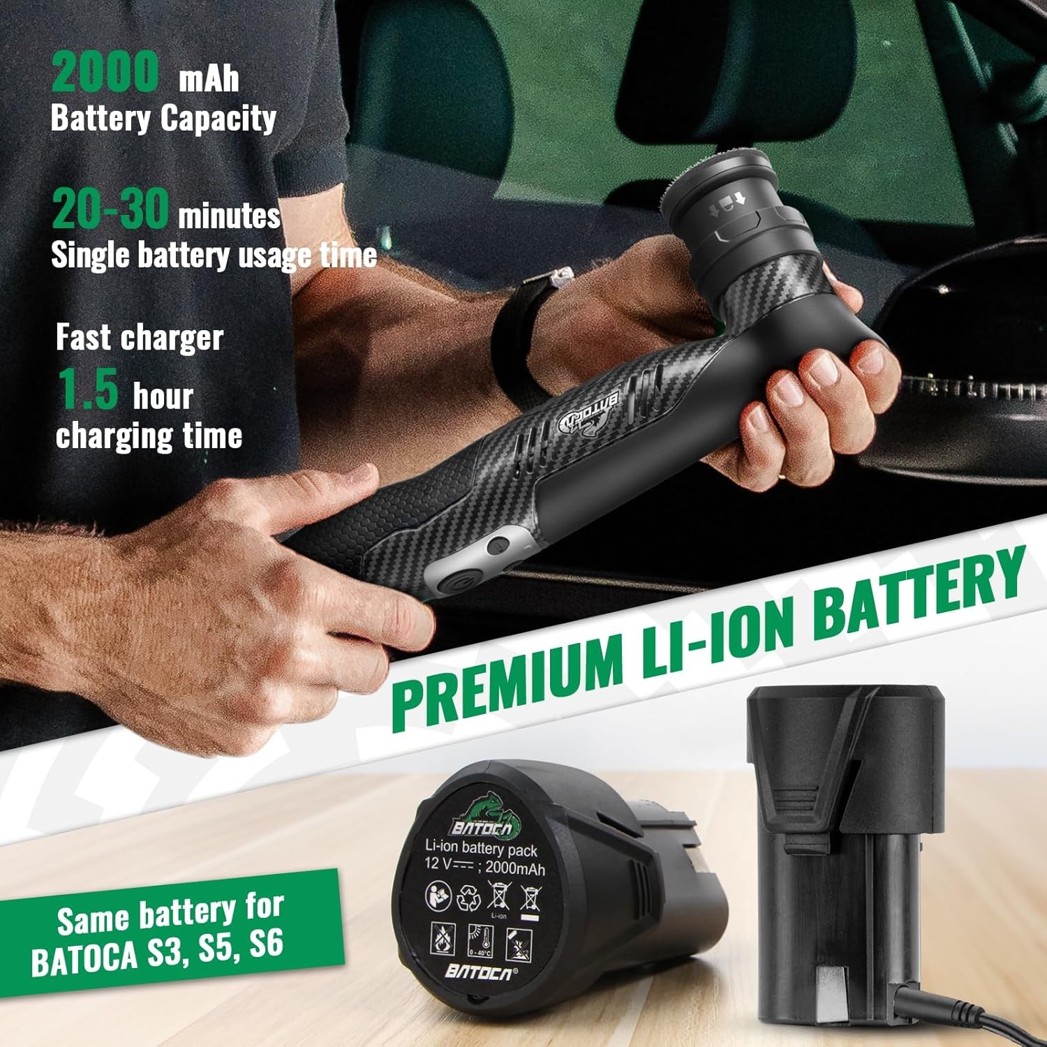 S5 Cordless Mini Car Polisher Buffer Sander Dual Action Rotary Polishing Machine