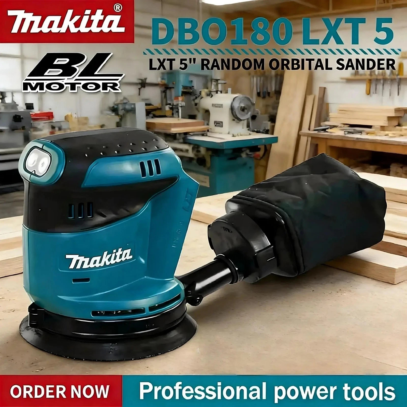 Makita DBO180Z 18V Cordless Random Orbital Sander for Wood working Tool Only