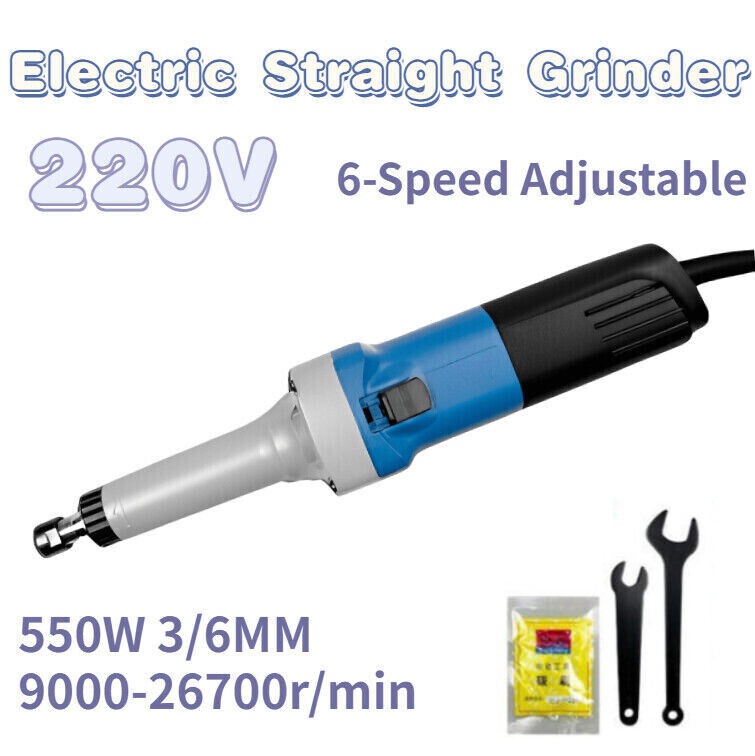220V Electric Handheld Die Grinder Straight Grinding Machine 6-Speed Adjustable