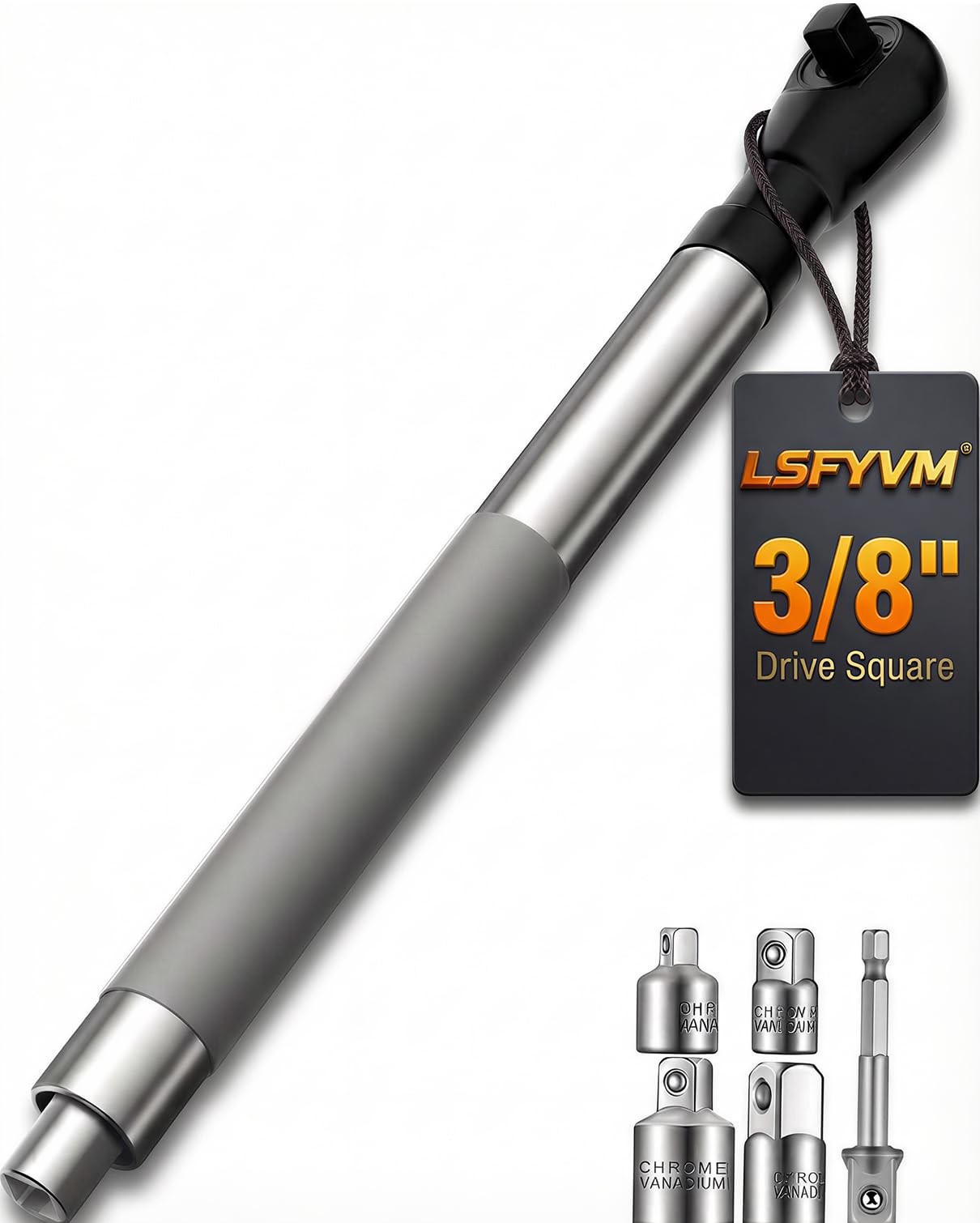 LSFYVM 3/8&Prime; Offset Extension Wrench for Electric Drill, Impact 17&Prime;, Sliver