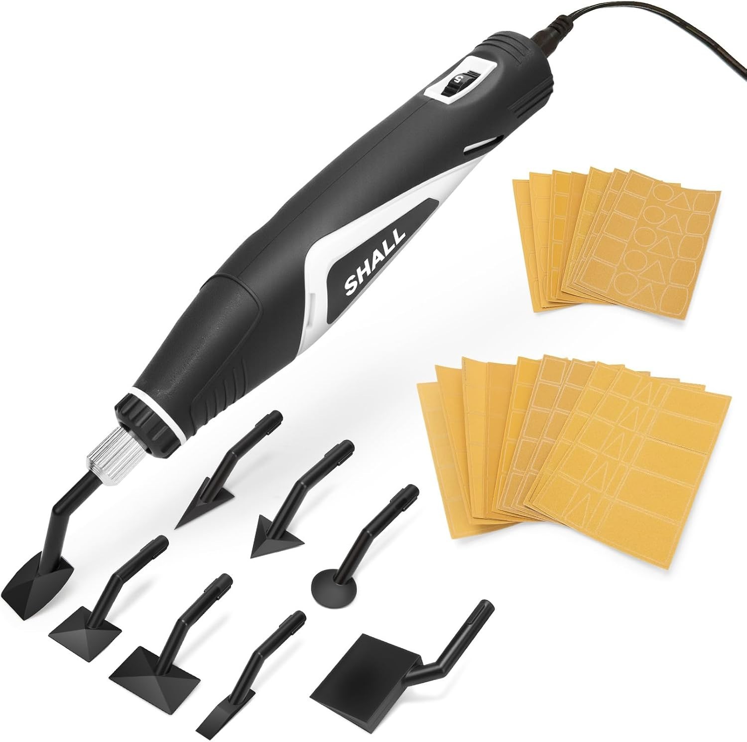 Mini Pen Sander with 4 Adjustable Speeds & 8 Heads for Precision DIY Finishing