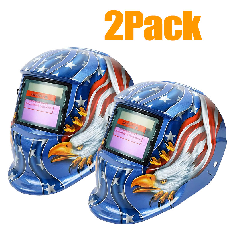 1/2Pack True color Solar Auto Darkening Welding Helmet Arc Tig Mig Grinding Hood