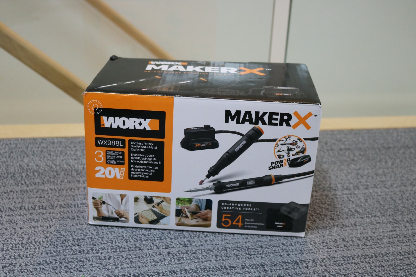 Worx MakerX WX988L 20V Cordless Rotary Tool/Wood & Metal Crafter Kit