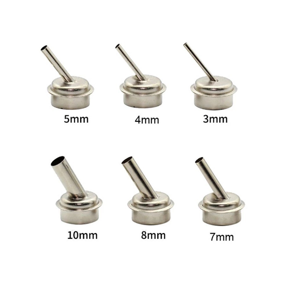 6pcs 45�� Bent Curved Heat Nozzles For QUICK 861DW Hot Air Rework Station 3-10mm