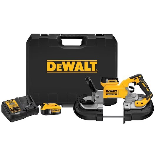 DEWALT DCS374P2 5&Prime; Deep Cut Band Saw Kit Two 5AH Battery Case Charger