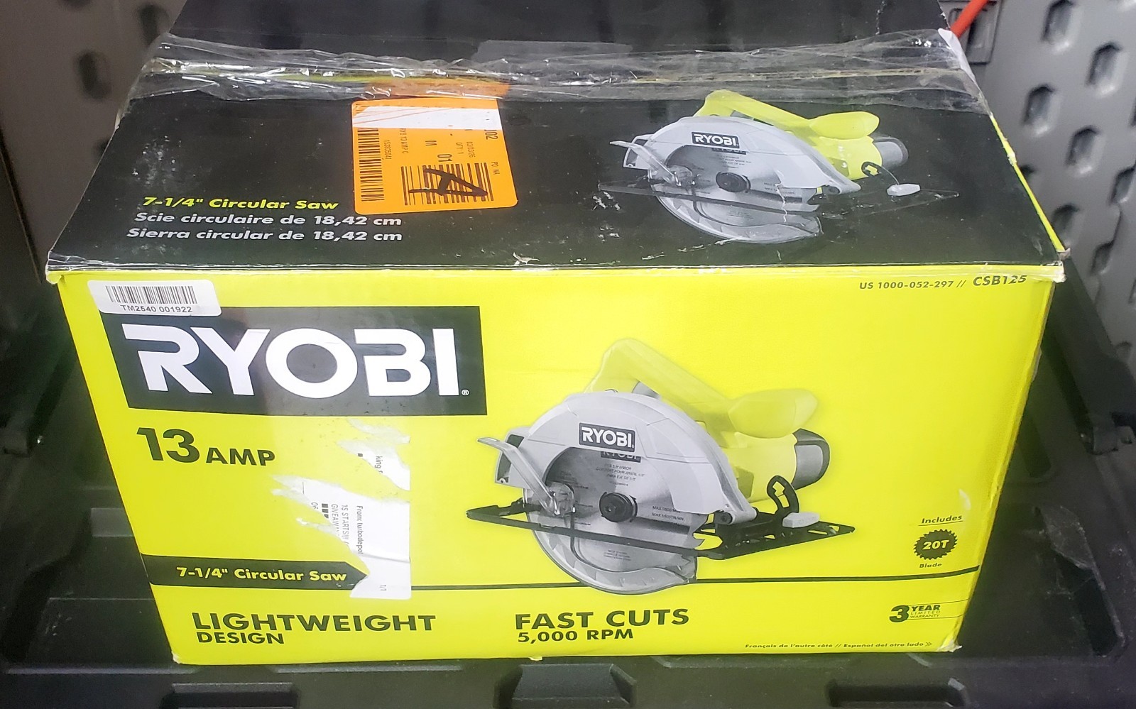 Ryobi CSB125 13 Amp 7-1/4 in Circular Saw Corded Electric Blade & Wrench