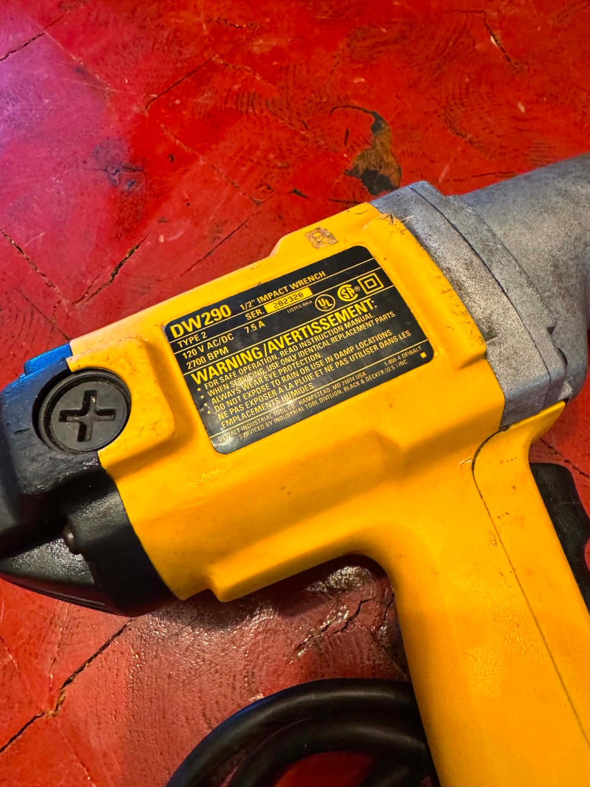 DEWALT DW290 Corded 1/2&Prime; Impact Wrench W/ Detent Pin Anvil CLEAN WORKS GREAT