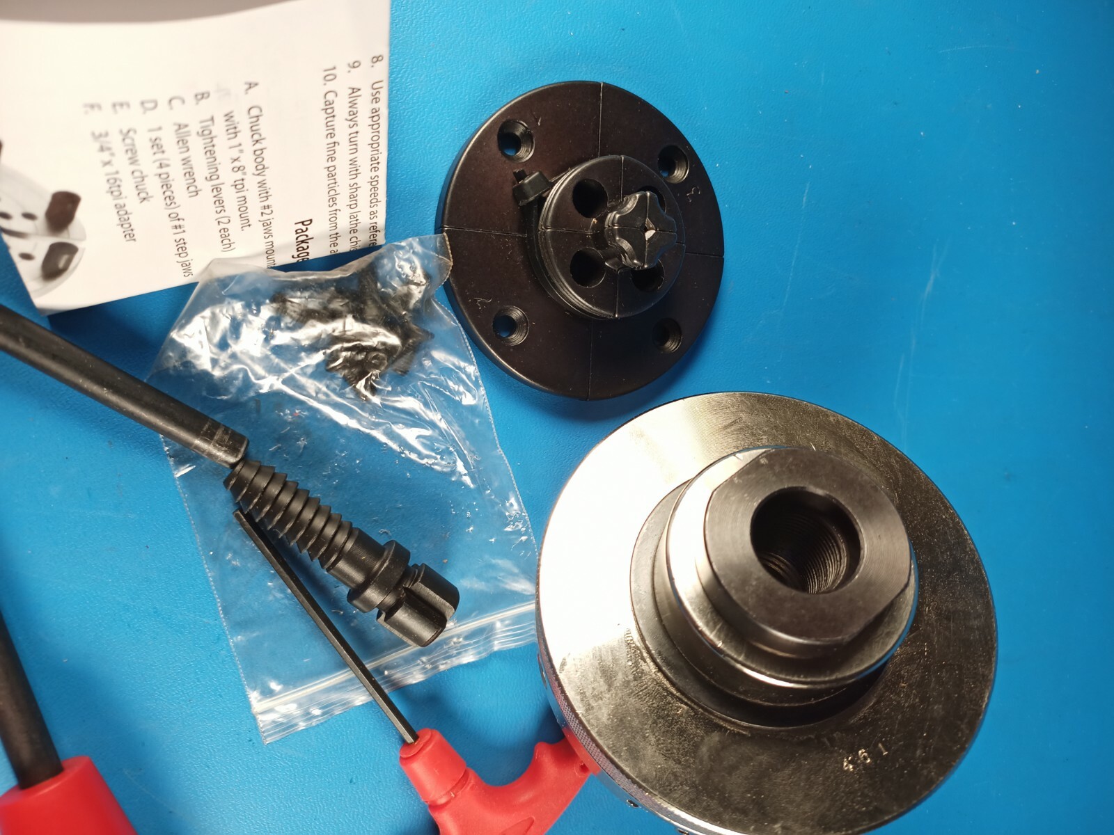 PSI Woodworking utility-grip 4-jaw lathe chuck w/ 5/8 in. arbor