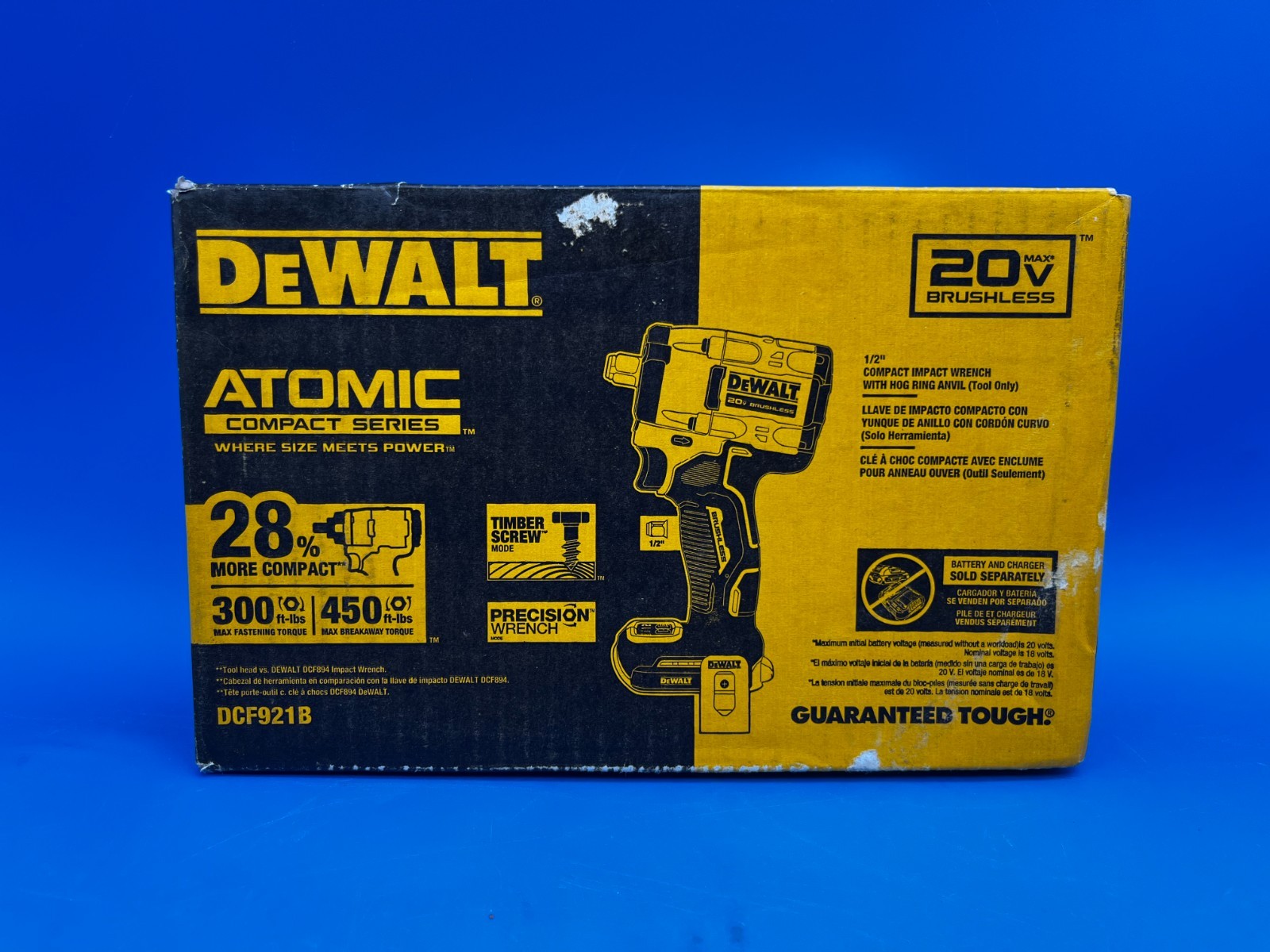 DEWALT DCF921B 20V Max 1/2&Prime; Compact Impact Wrench w/ Hog Ring Anvil (Tool only)