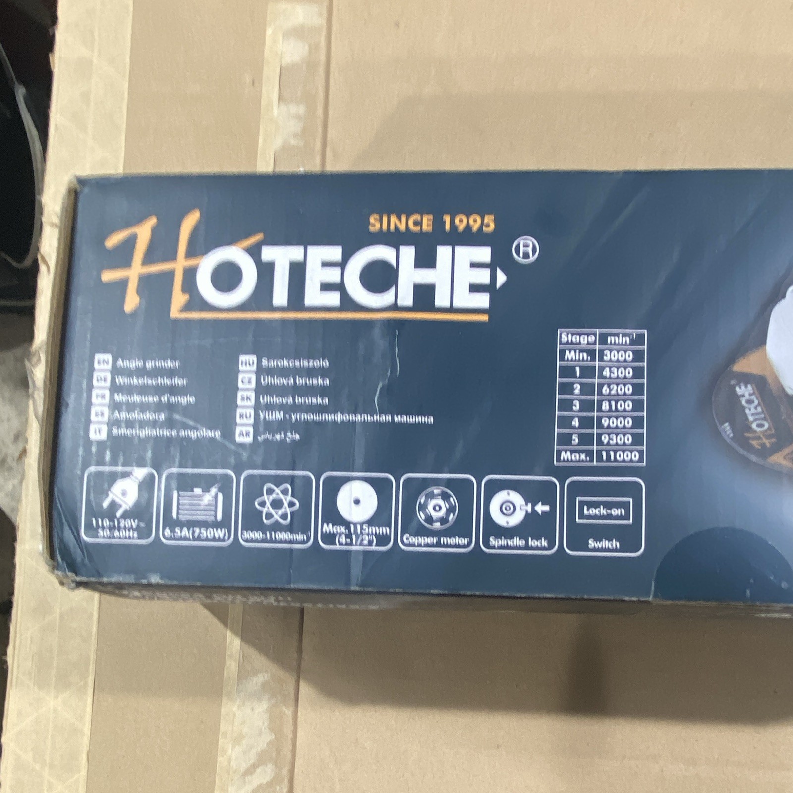 Hoteche P800421A 750W 6.5A Corded Angle Grinder 4-1/2&Prime; 110-120V