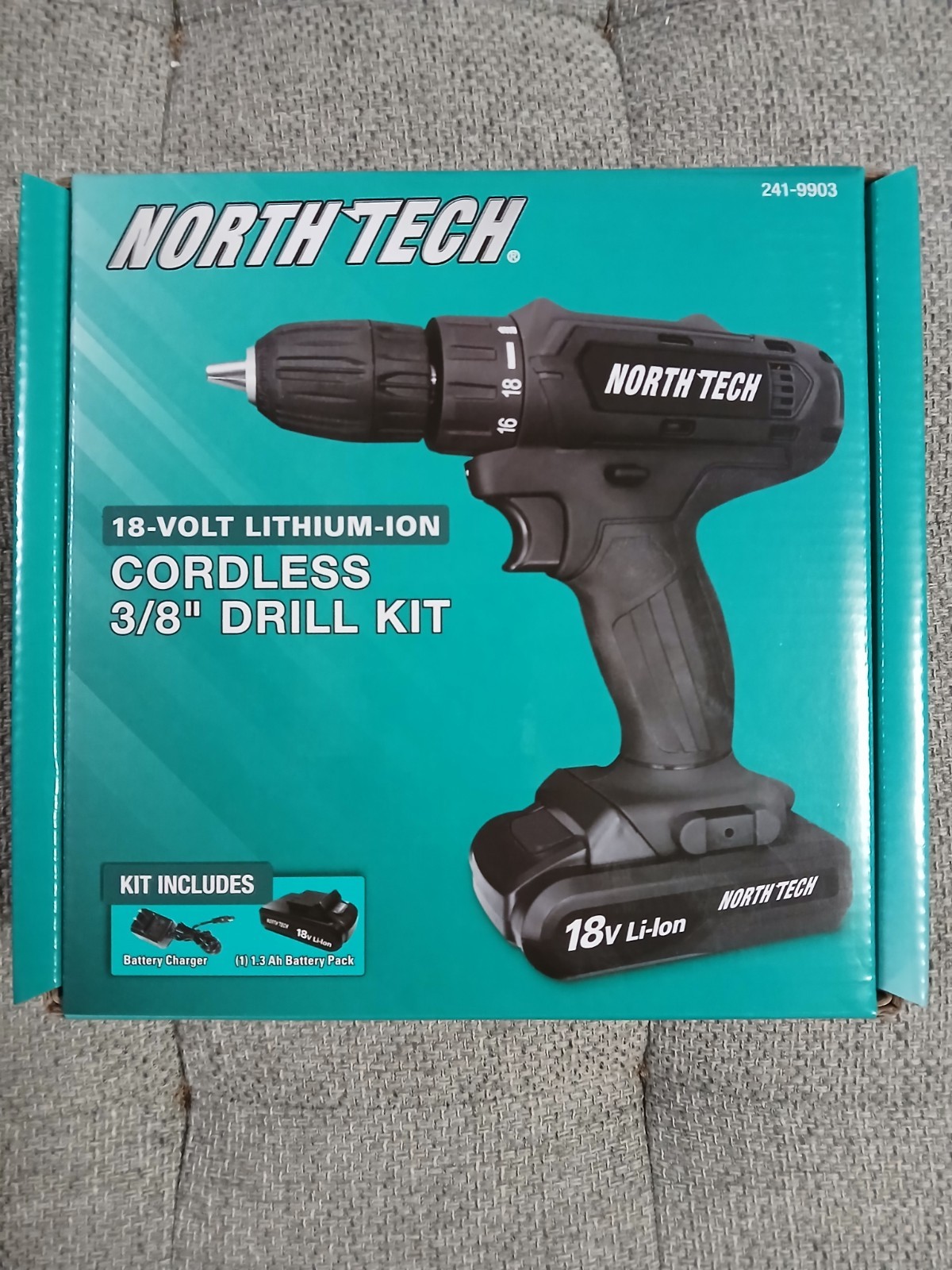 New North Tech 18-Volt Lithium-Ion Cordless 3/8&Prime; Drill Kit