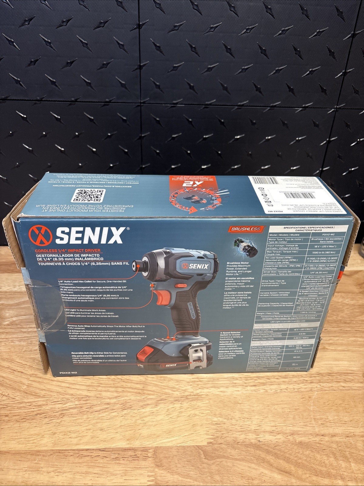 Senix PDIX2-M2 20V Max BL 1/4&Prime; Cordless Impact Driver Kit (2 Ah) New