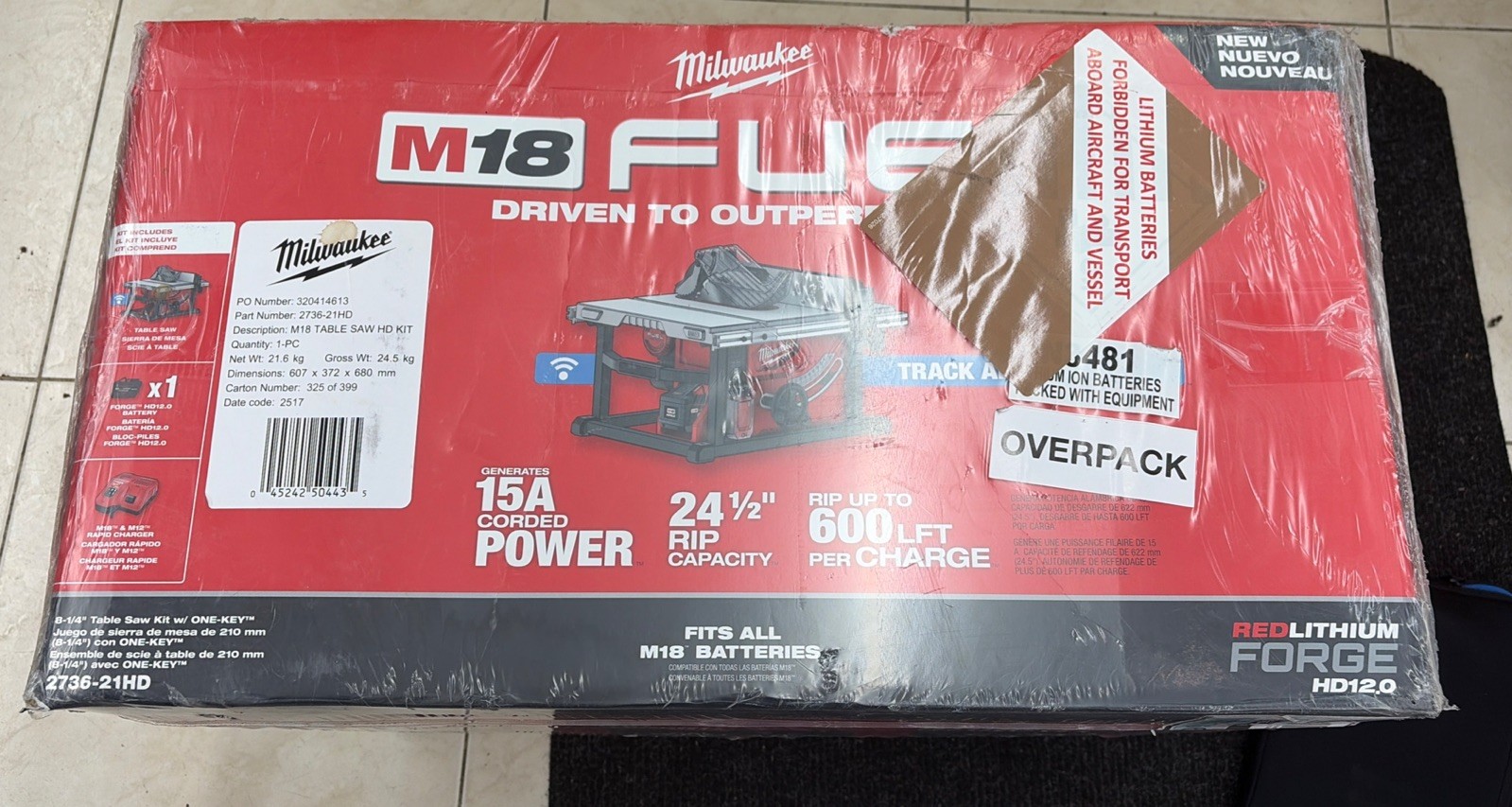 Milwaukee 2736-21HD M18 FUEL 18V 8-1/4-Inch Cordless One-Key Table Saw Kit