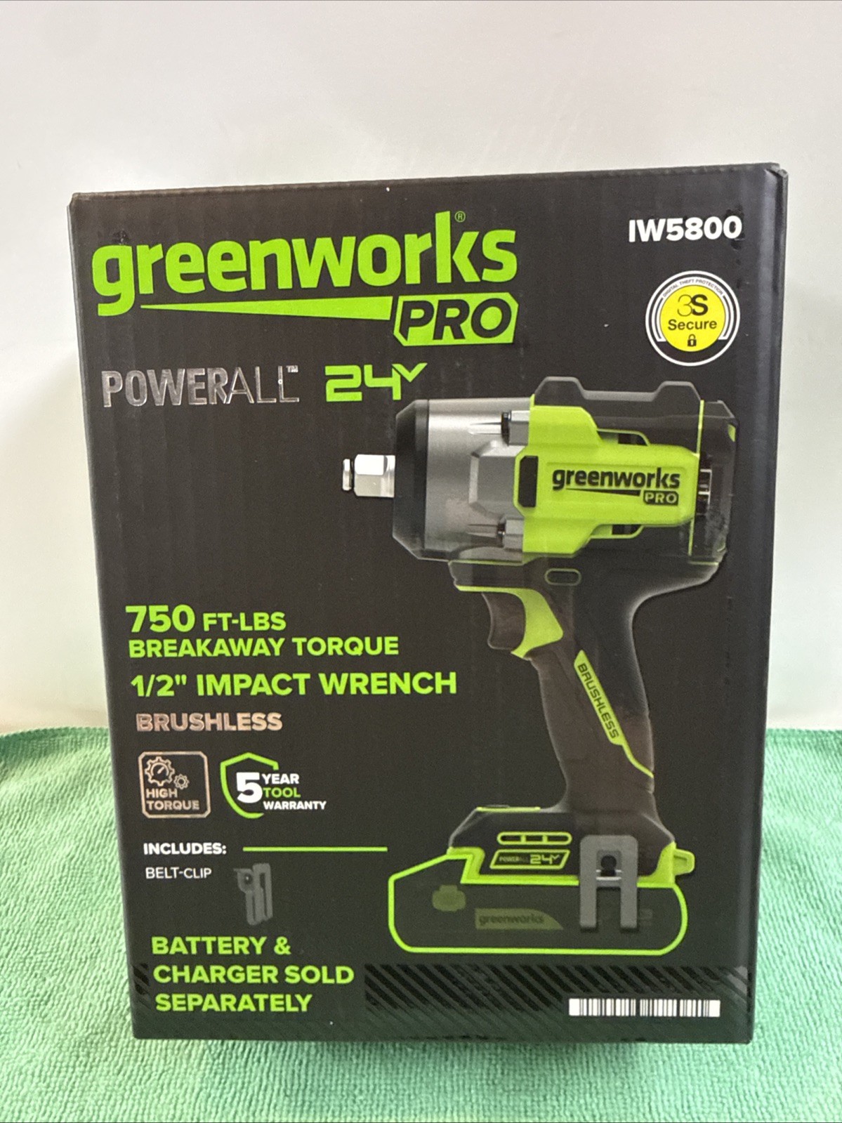 NEW Greenworks 1/2&Prime; Imact Wrench (IW5800) 750 FT-LBS Breakaway Torque(Tool Only)