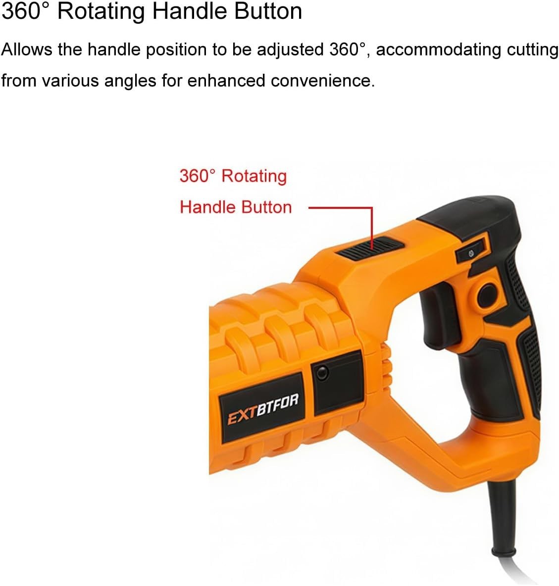 7Amp Reciprocating Saw Variable Speed 1-1/10&Prime; Stroke 5 Blades for Wood Metal PVC