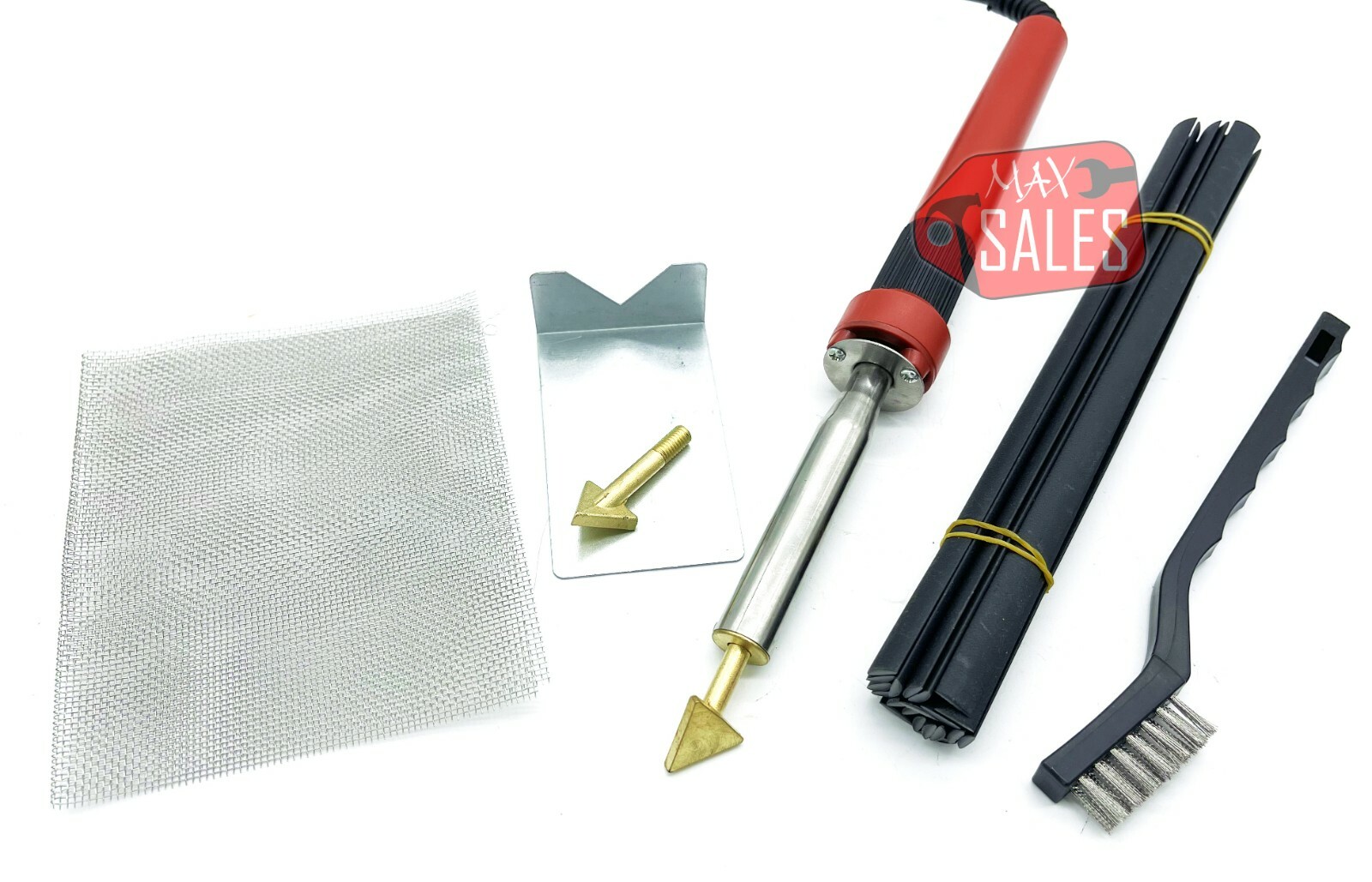 80 Watt Iron PLASTIC WELDING KIT TPO TEO PP Rod Mesh Auto Welder + 1 EXTRA TIP