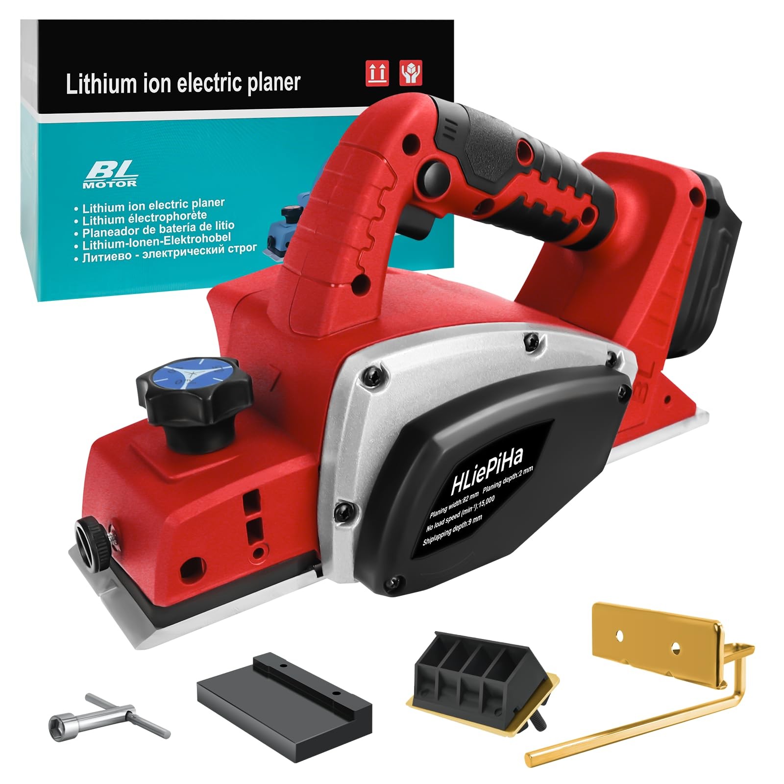 Cordless Handheld Planer for Milwaukee 18V Battery, 15000 RPM Power Wood Planer,