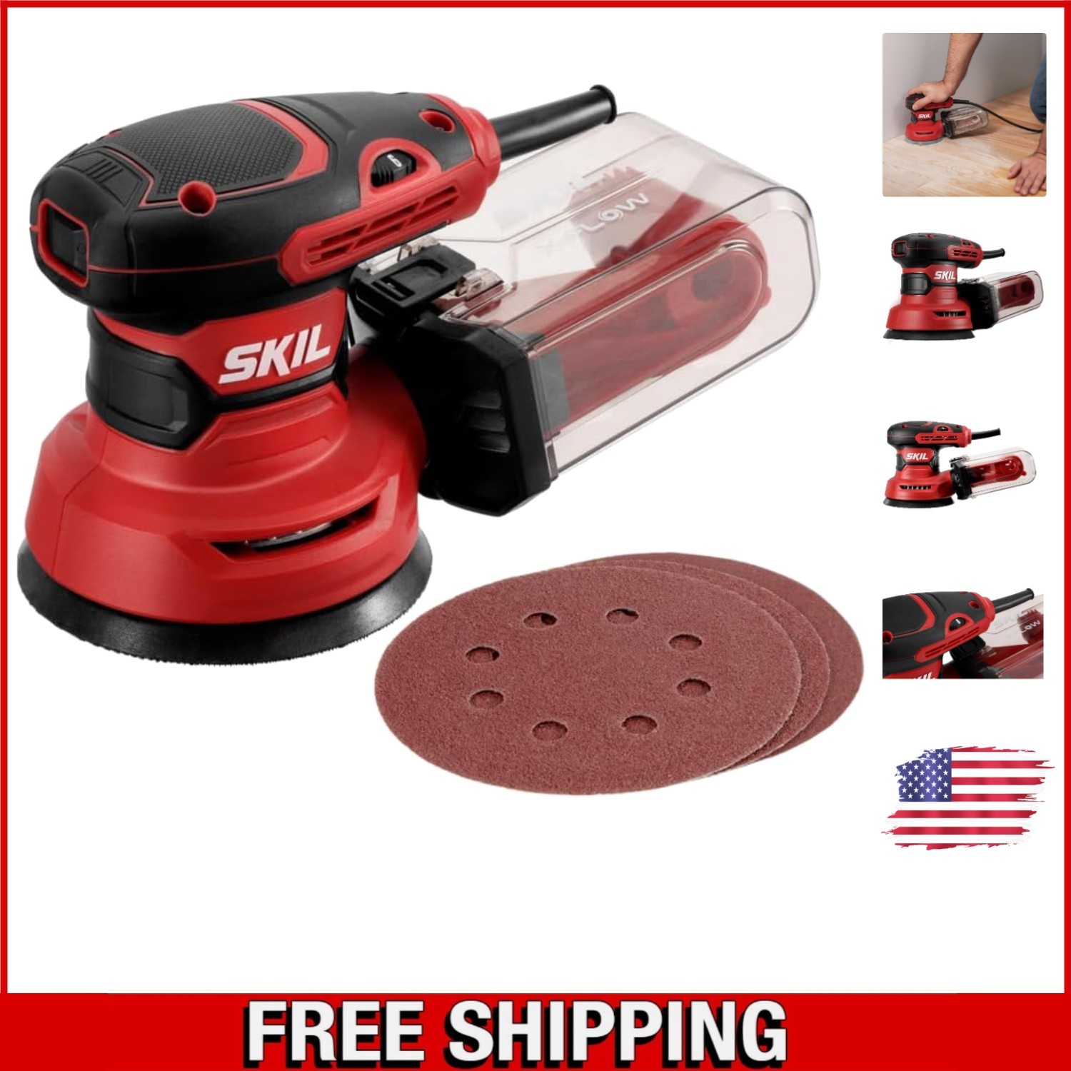 5” Random Orbital Sander with Cyclonic Dust Box – Smooth Finish & Low Vibration