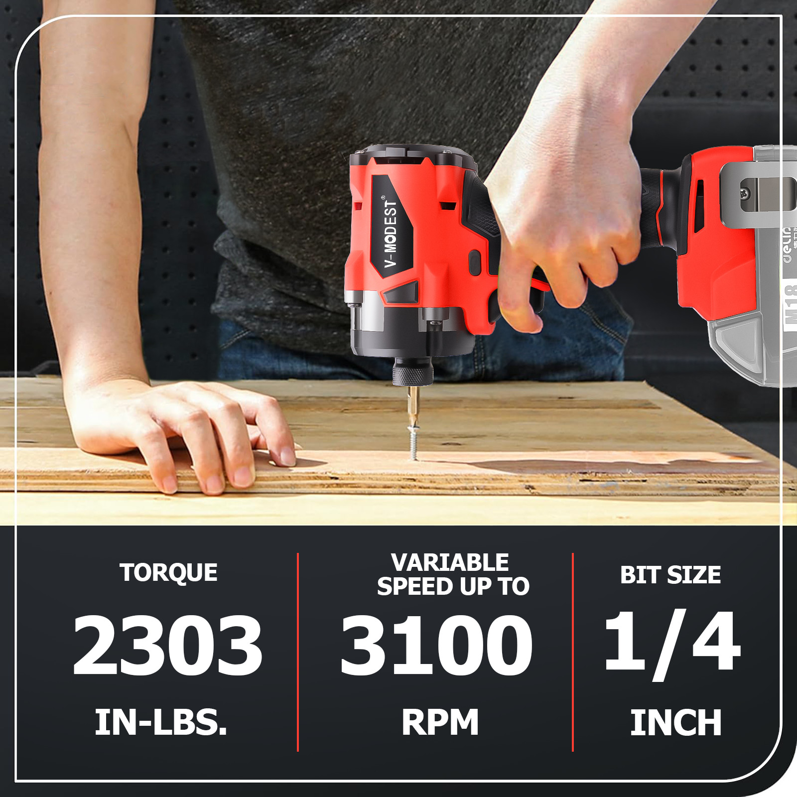 Compatible Milwaukee M18 Lithium-Ion Cordless 1/4&Prime; Hex Impact Driver Brushless